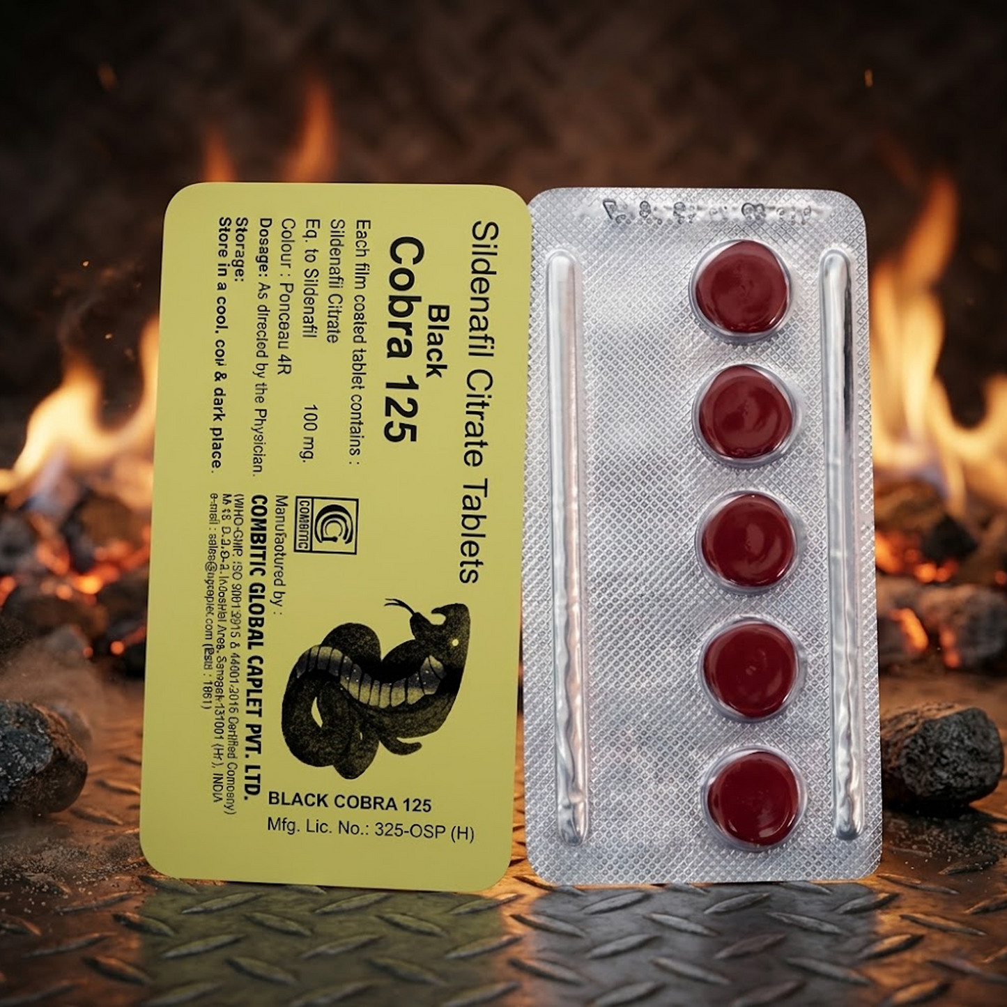 Black Cobra 125 by Combitic Global Caplet Pvt Ltd.5 Tablet Packing