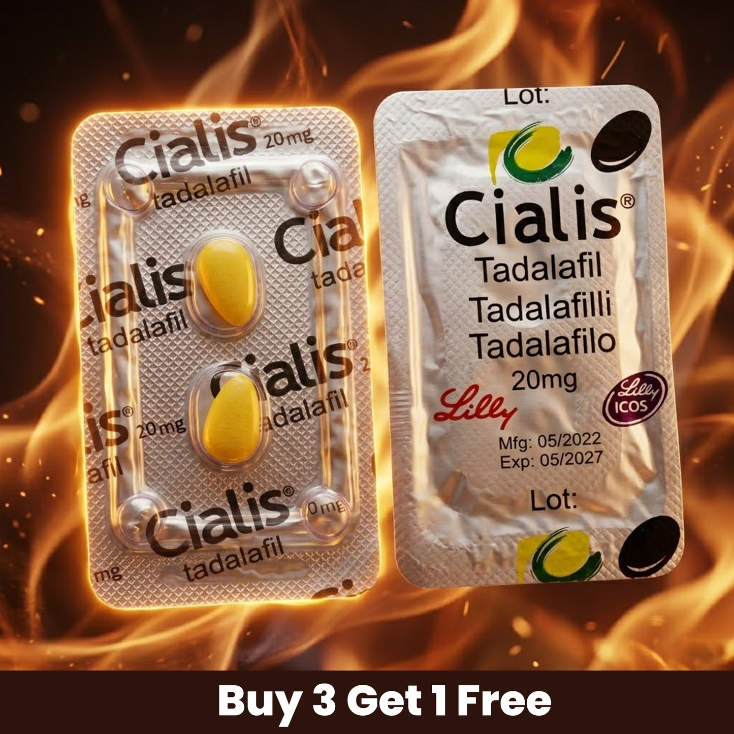 Cialis 20mg Tabs - 4 Tablets Packing.