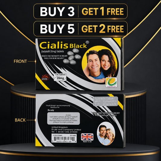 Cialis Black 20mg Tablets – 1 Box (6 Tablets)
