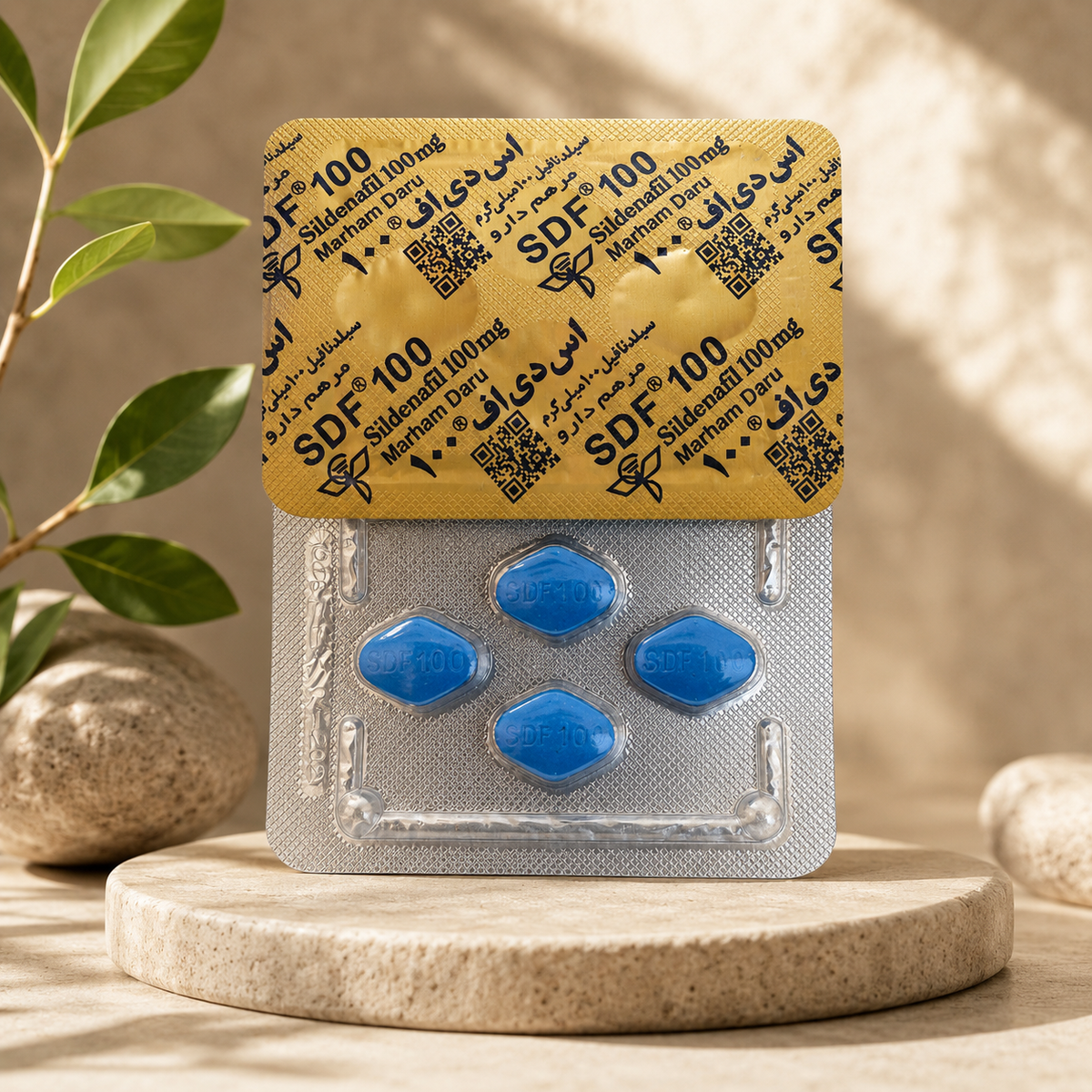 Iranian SDF 100mg Tablets | Sildenafil Citrate 100mg | 1 Box (8 Tablets)
